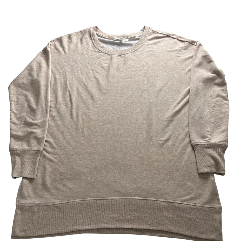 Workshop Republic Clothing Oatmeal Beige Modal Blend Crewneck Sweatshirt Large